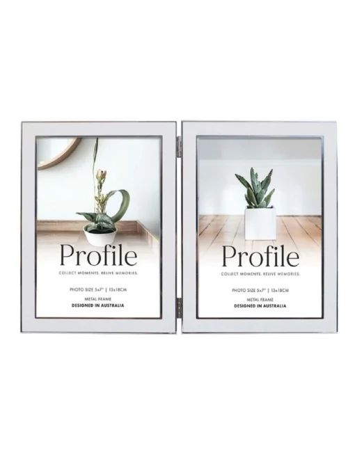 Profile Eternal Vertical Double Frames White -Home Décor Sales