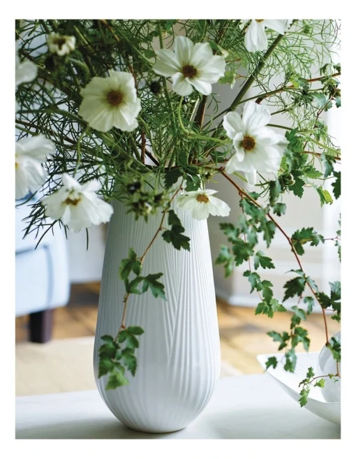 Wedgwood Folia 30cm Fine Bone China Tall Vase White -Home Décor Sales