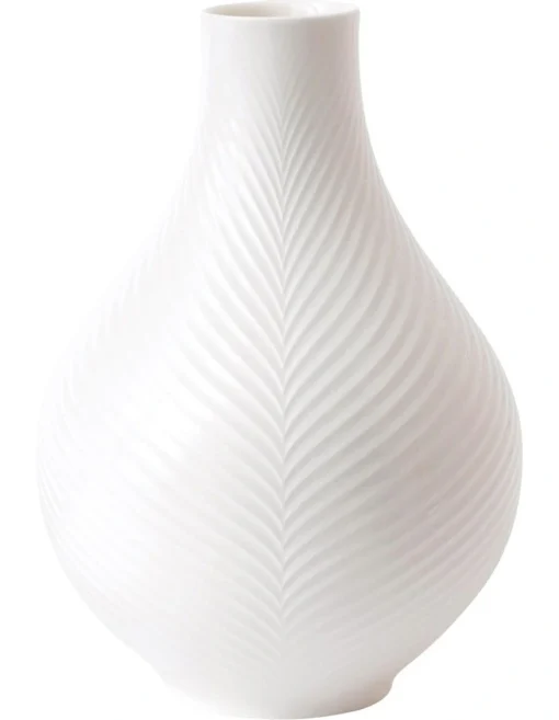 Wedgwood Folia 23cm Fine Bone China Bulb Vase White -Home Décor Sales