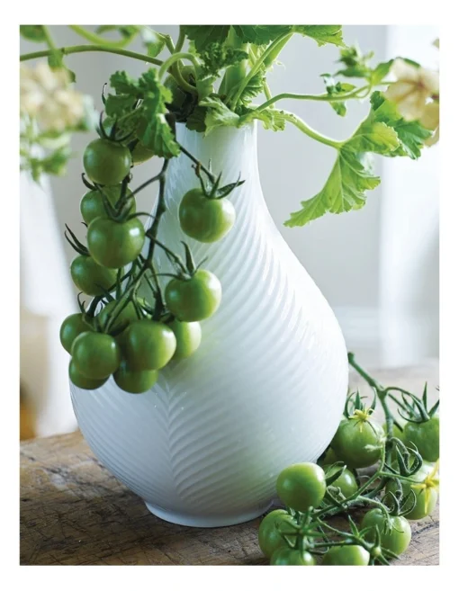Wedgwood Folia 23cm Fine Bone China Bulb Vase White -Home Décor Sales