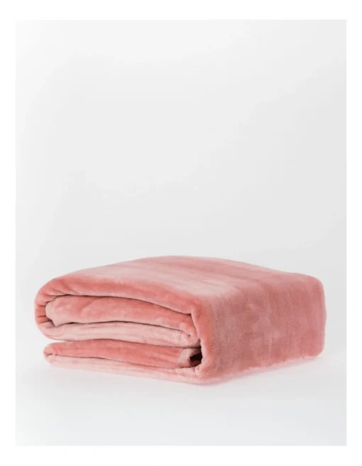 Heritage Faux Mink Blanket In Blush -Home Décor Sales
