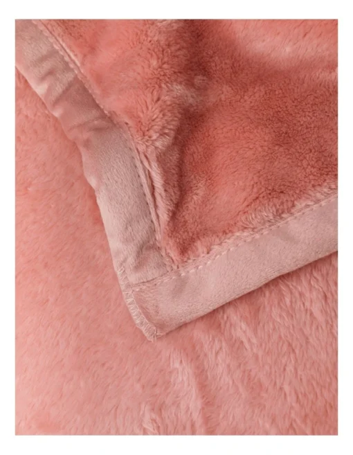 Heritage Faux Mink Blanket In Blush -Home Décor Sales