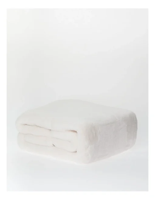 Heritage Reversible Sherpa Blanket In White -Home Décor Sales