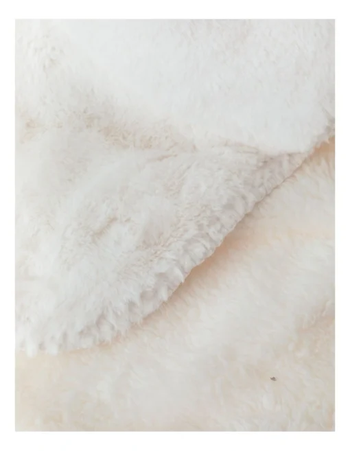 Heritage Reversible Sherpa Blanket In White -Home Décor Sales