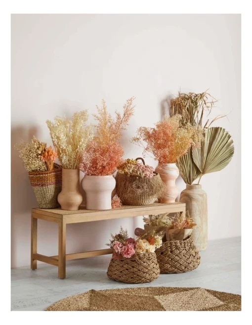 Dried Cut Fan Palm 90cm Artificial Stem Natural -Home Décor Sales
