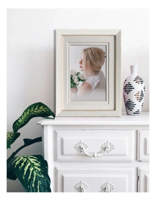 Profile Bonjour Timber Photo Frame 12x16"/8x12" White Gold -Home Décor Sales
