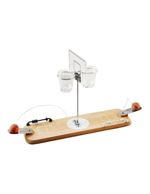 Wooden Basketball Game With Shot Glass -Home Décor Sales