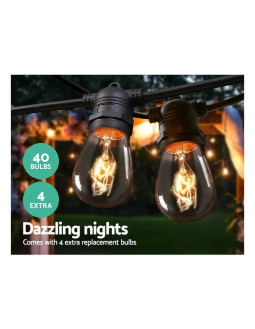 My Plaza Festoon String Lights Bulbs Party Wedding Garden Party 38m -Home Décor Sales
