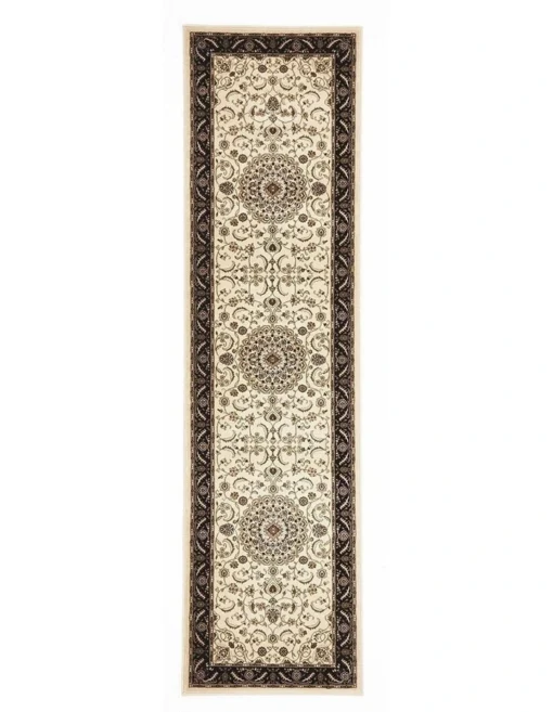 Sydney Collection Medallion Rug Ivory With Black Border -Home Décor Sales