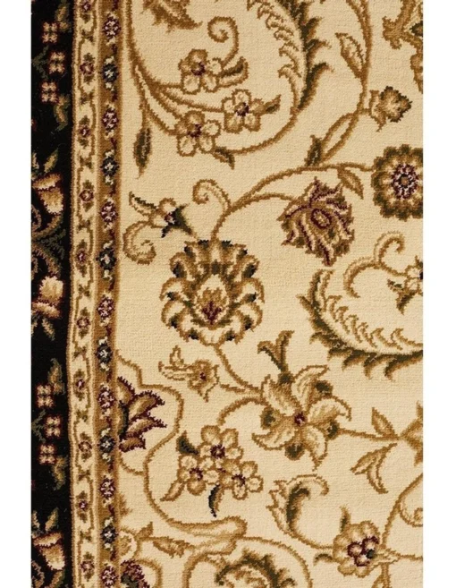Sydney Collection Medallion Rug Ivory With Black Border -Home Décor Sales