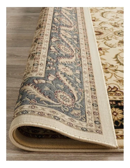 Sydney Collection Medallion Rug Ivory With Black Border -Home Décor Sales