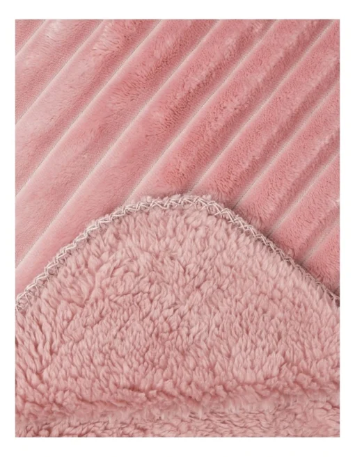 Heritage Chunky Rib Mink Blanket In Blush -Home Décor Sales