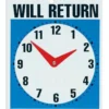 Open Come In & Will Return W/ Clock 19 X 23cm -Home Décor Sales 802578970 1 720x928