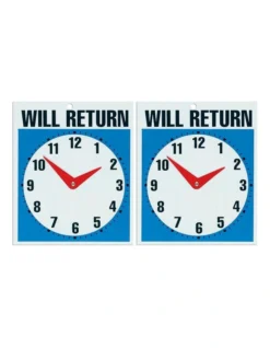 Open Come In & Will Return W/ Clock 19 X 23cm -Home Décor Sales 802578970 3 720x928