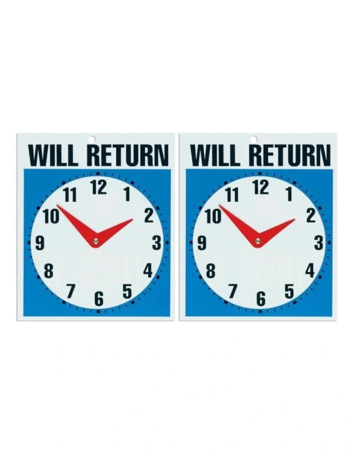Open Come In & Will Return W/ Clock 19 X 23cm -Home Décor Sales