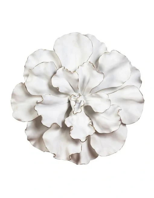 Flower Wall Plaque White -Home Décor Sales