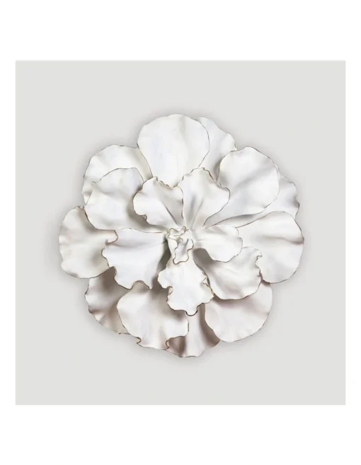 Flower Wall Plaque White -Home Décor Sales