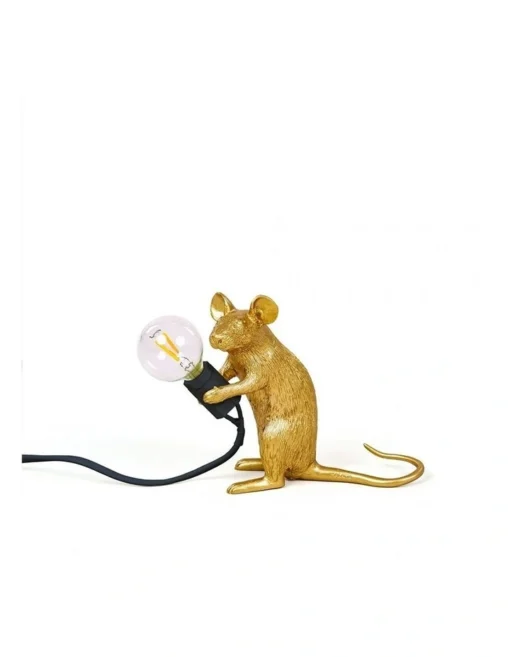 Seletti Mouse Lamp Sitting Gold Mac -Home Décor Sales