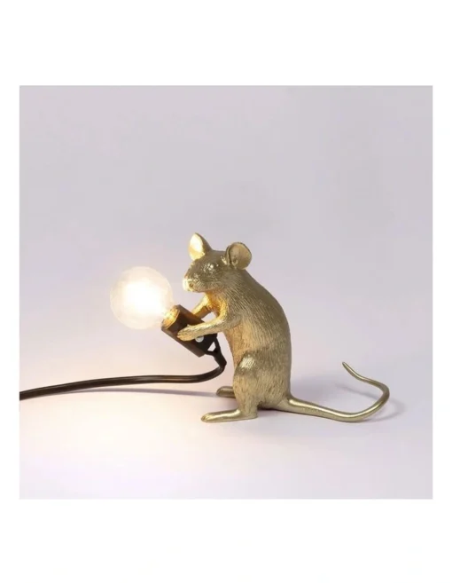 Seletti Mouse Lamp Sitting Gold Mac -Home Décor Sales