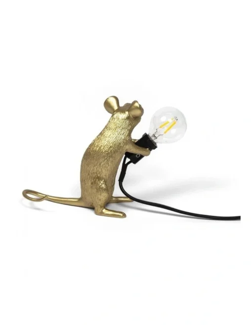 Seletti Mouse Lamp Sitting Gold Mac -Home Décor Sales