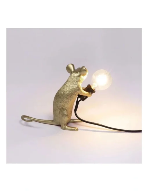 Seletti Mouse Lamp Sitting Gold Mac -Home Décor Sales