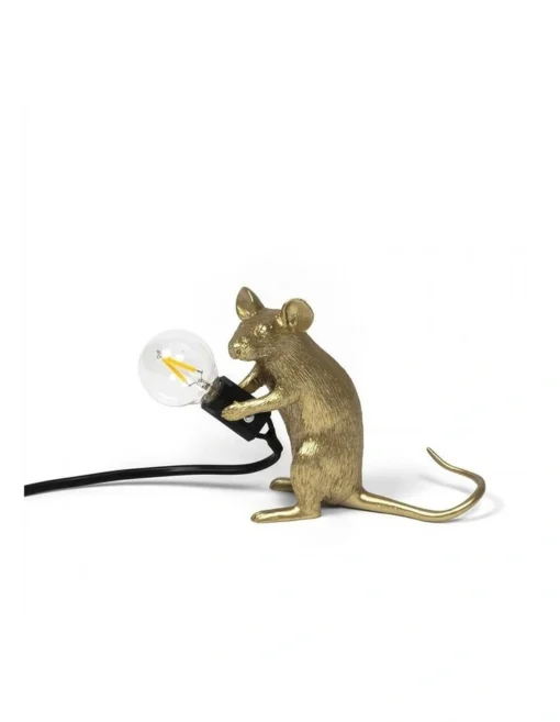 Seletti Mouse Lamp Sitting Gold Mac -Home Décor Sales