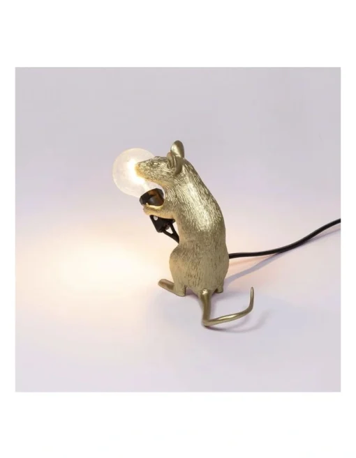 Seletti Mouse Lamp Sitting Gold Mac -Home Décor Sales