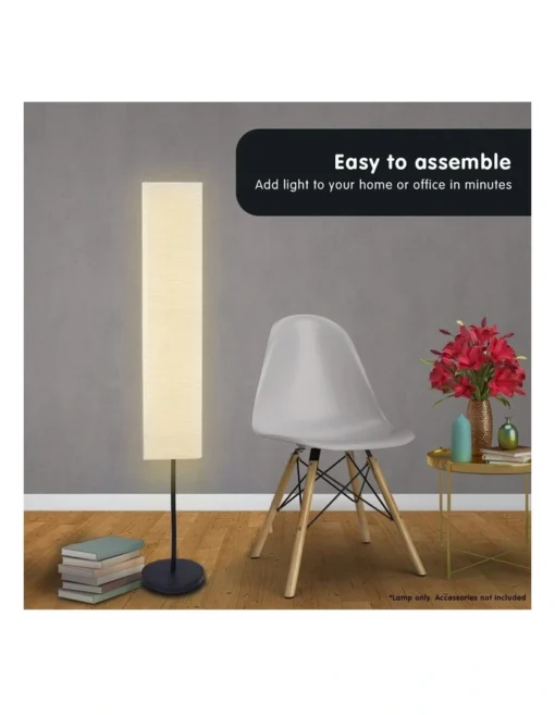 Metal Floor Reading Corner Lamp With White Paper Wrinkle Shade Light Stand -Home Décor Sales