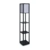 Etagere Floor Lamp Diamond Design Fabric Shade With Shelves Black -Home Décor Sales 828975160 1 720x928