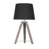 Wooden Tripod Table Lamp With Black Linen Taper Fabric Round Shade Reading Light -Home Décor Sales 828976240 1 720x928