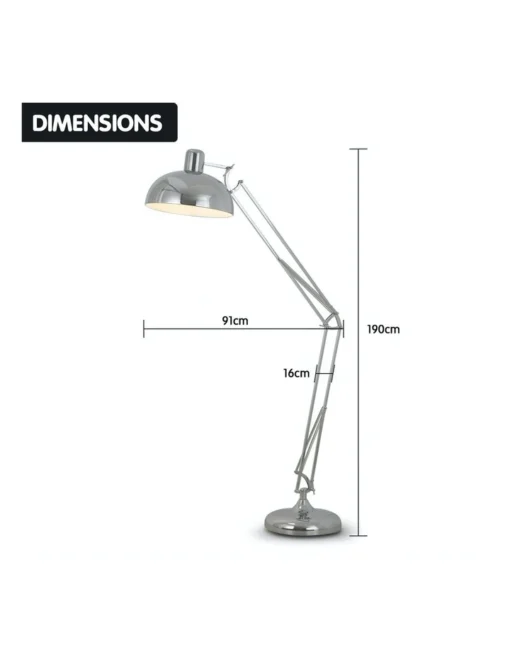 Architect Spot Lamp With Adjustable Height Metal Half Globe Silver Reading Light -Home Décor Sales