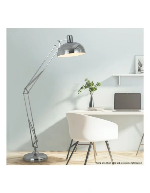 Architect Spot Lamp With Adjustable Height Metal Half Globe Silver Reading Light -Home Décor Sales