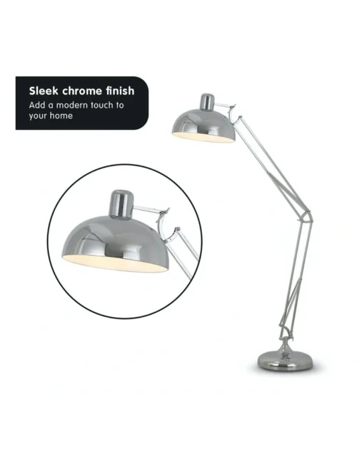 Architect Spot Lamp With Adjustable Height Metal Half Globe Silver Reading Light -Home Décor Sales