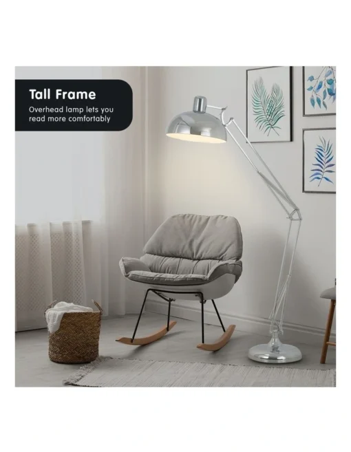 Architect Spot Lamp With Adjustable Height Metal Half Globe Silver Reading Light -Home Décor Sales