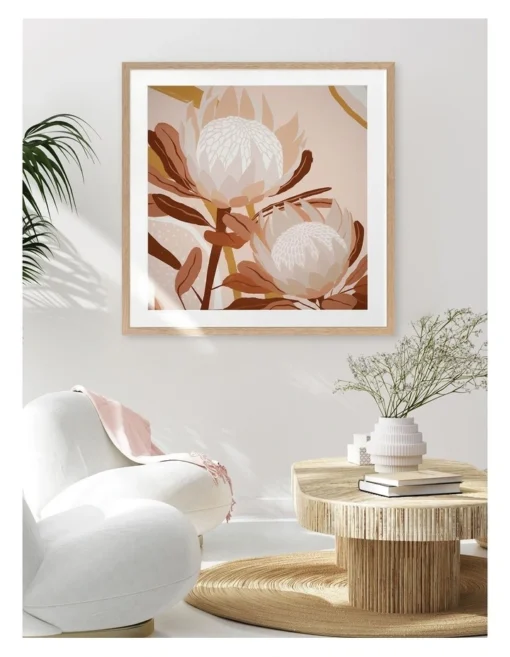 Autumnal Australis Print Oak Frame -Home Décor Sales