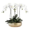 Real Touch PEVA 6 Stems White Phalaenopsis Arrangement In Golden Pot -Home Décor Sales 837980830 1 720x928