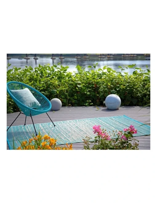 150x238cm Brooklyn Teal Recycled Plastic Outdoor Rug And Mat -Home Décor Sales