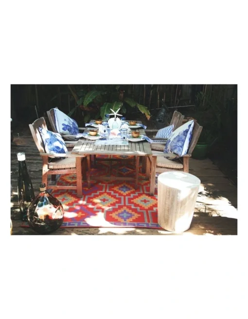 120x179cm Lhasa Orange & Violet Recycled Plastic Outdoor Rug And Mat -Home Décor Sales