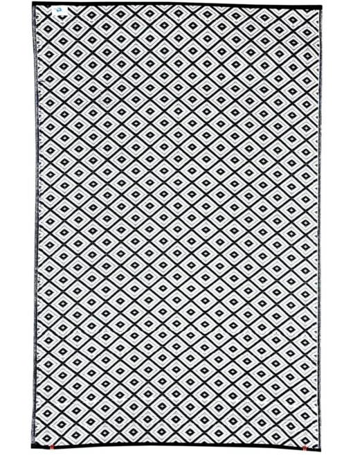 120x179cm Kimberley Black And White Recycled Plastic Outdoor Rug And Mat -Home Décor Sales