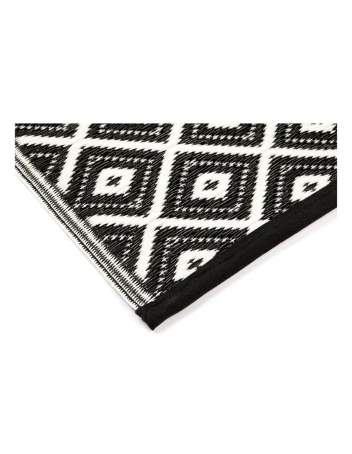 120x179cm Kimberley Black And White Recycled Plastic Outdoor Rug And Mat -Home Décor Sales
