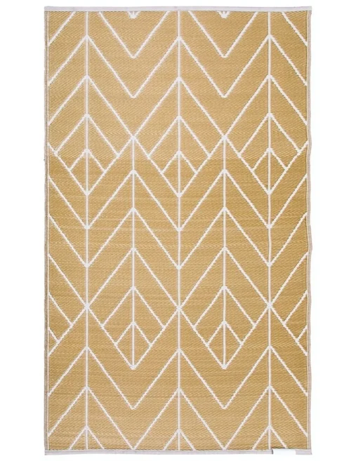 120x179 Cm Recycled Plastic Outdoor Rug And Mat Reversible Waterproof Sydney Gold And Cream -Home Décor Sales