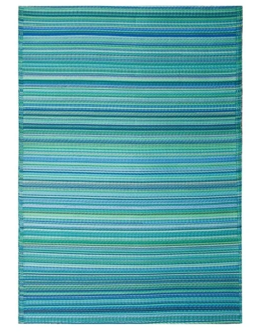 120x179cm Cancun Aqua Recycled Plastic Outdoor Rug And Mat -Home Décor Sales