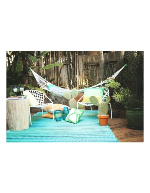 120x179cm Cancun Aqua Recycled Plastic Outdoor Rug And Mat -Home Décor Sales