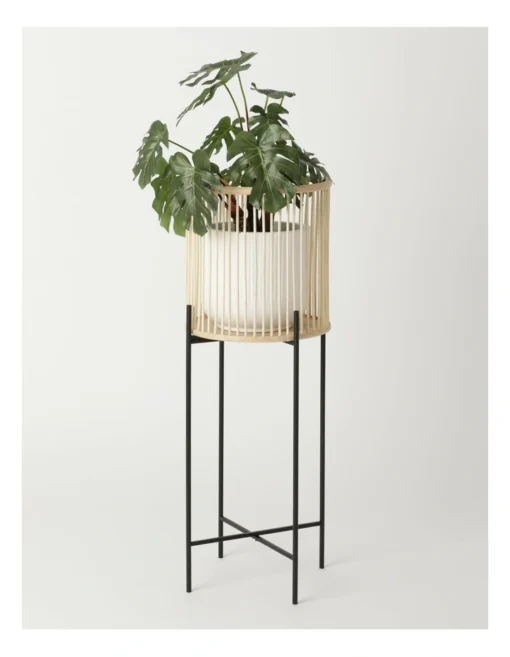 Pulse 80cm Natural Bamboo & Metal Planter Stand -Home Décor Sales