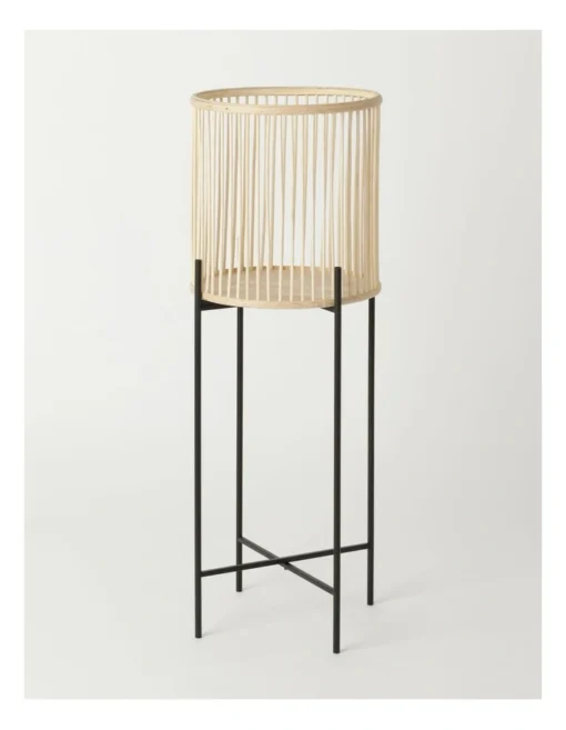 Pulse 80cm Natural Bamboo & Metal Planter Stand -Home Décor Sales