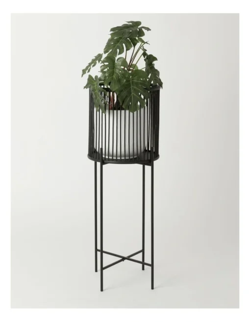 Pulse 80cm Black Bamboo And Metal Planter Stand -Home Décor Sales