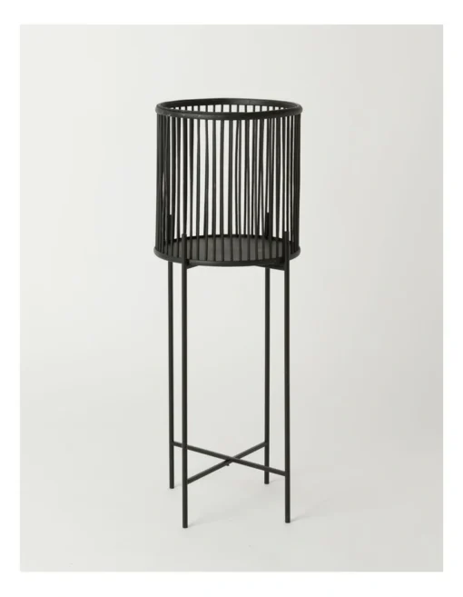 Pulse 80cm Black Bamboo And Metal Planter Stand -Home Décor Sales