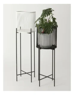 Pulse 80cm Black Bamboo And Metal Planter Stand -Home Décor Sales 847318600 3 720x928