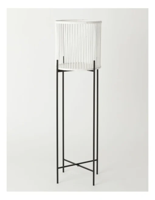 Pulse 100cm White Bamboo And Metal Planter Stand -Home Décor Sales