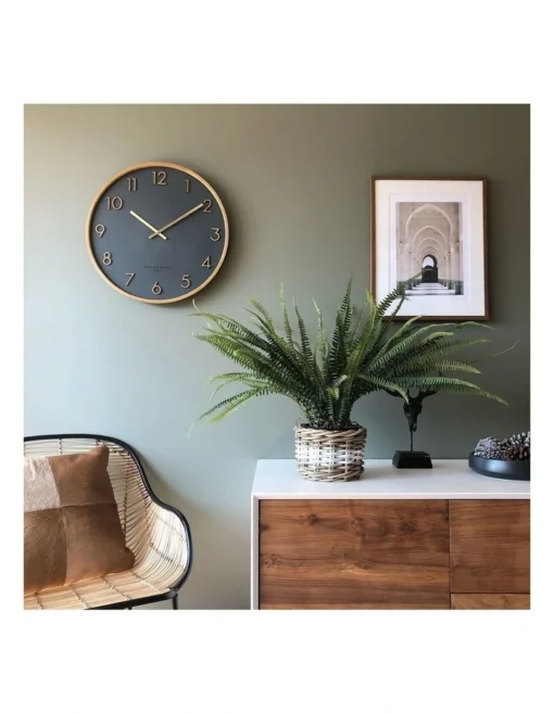 Scarlett Charcoal 35Cm Silent Wall Clock -Home Décor Sales